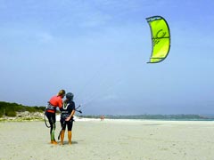 Wet Dreams Kite Instructor with a student on the beach