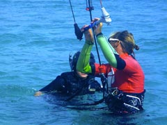 Wet Dreams Kite Instructor with a student in the water